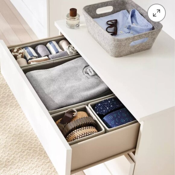 SET: Collapsible Fabric Drawer Organizers - Brightroom™ Grey - Picture 1 of 11